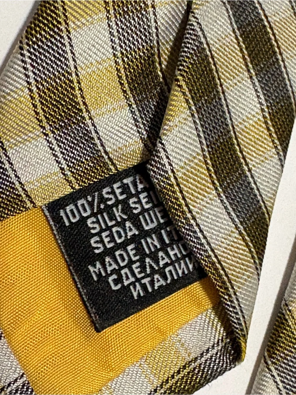 Two Hugo Boss Classic Orange and Yellow Geometric Silk Tie - Men Accessories